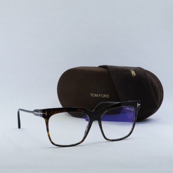 Tom Ford FT5768-B 052 Eyeglasses Havana Square Frame, Blue Light Block Lenses - Picture 10 of 10